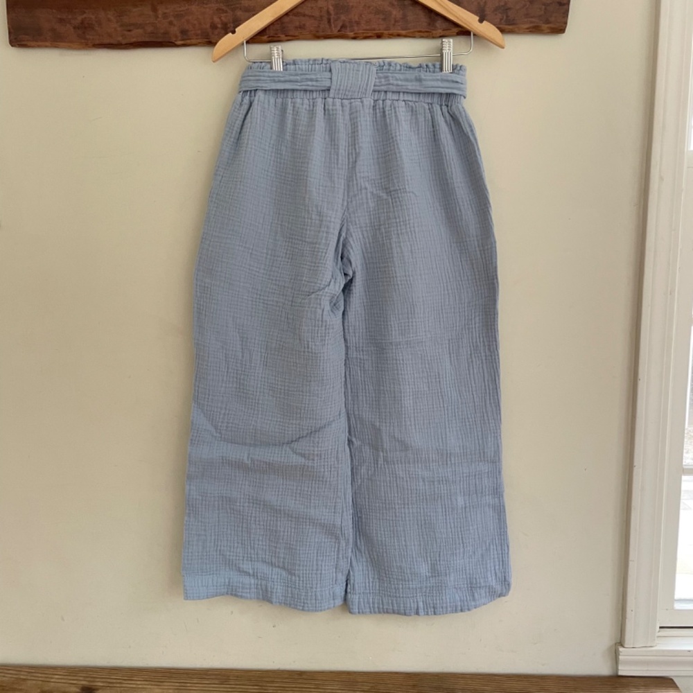 Banjara Anthropologie | Wide Leg Cotton Boho Crop Pants Pastel Baby Blue M - Picture 2 of 7
